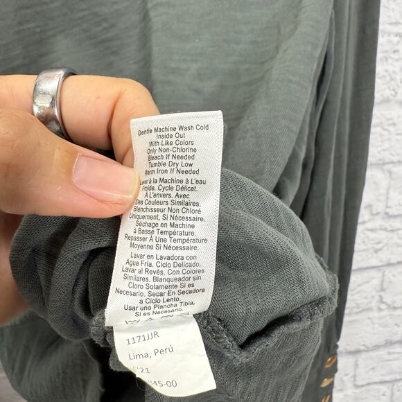 Nation LTD Jonnie Snap Long Sleeve Top in Hunter Green Size L Womens - Picture 6 of 7